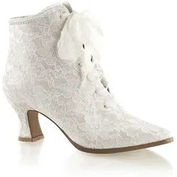 FABULICIOUS VICTORIAN-30 Ankle Bootie - Wanderschuhe aus Satin und Spitze, mit 7 cm Absatzhöhe und gepolstertem Fußbett für ultimativen Komfort und stilvolles Design.