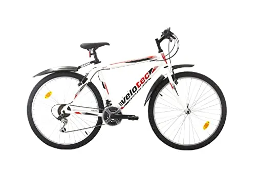 Multibrand PROBIKE 26 Zoll Mountainbike ALU Rahmen 18 Gang, Herren-Fahrrad & Jungen-Fahrrad, Schutzbleche, geeignet ab 165-183 cm (Aluminium Weiß Rot)