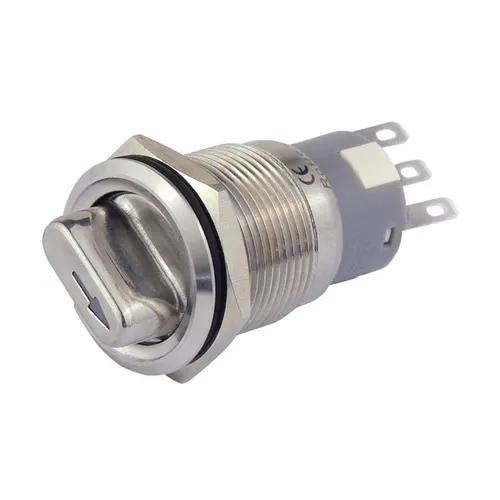 Drehschalter Edelstahl Ø 19 mm 1-polig 3 Kontakte 1 x Öffner 1 x Schließer 8232