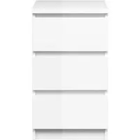 ebuy24 Nada Kommode schmal mit 3 Schubladen - Hochglanz-Kommode in Weiß, ideal für stilvolle Aufbewahrung und platzsparende Lösungen in jedem Raum.