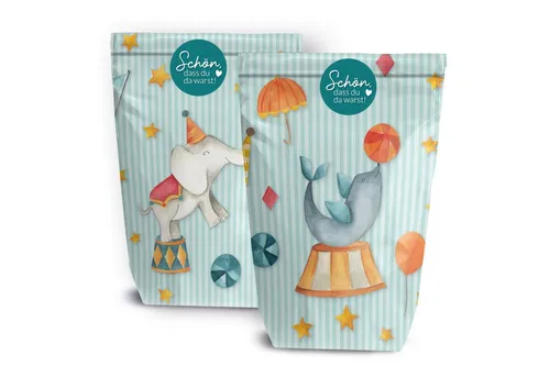 PAPIERDRACHEN Geschenkbox 12 Geschenktüten zum Geburtstag - mit Aufkleber zum Verschließen, in verschiedenen Motiven erhältlich