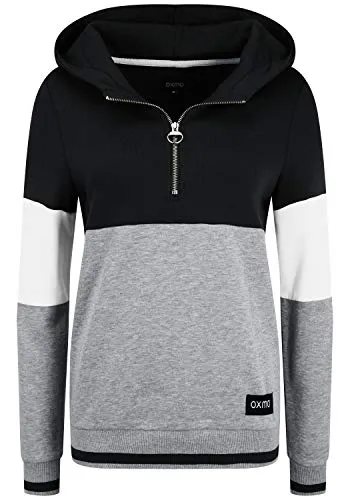 OXMO Omara Damen Kapuzenpullover Hoodie - Bequemer Sweatshirt mit hochabschließender Kapuze - Kapuzenpullover für Damen, aus hochwertiger Baumwollmischung, super kuschelig und vielseitig kombinierbar für Alltag und Sport.