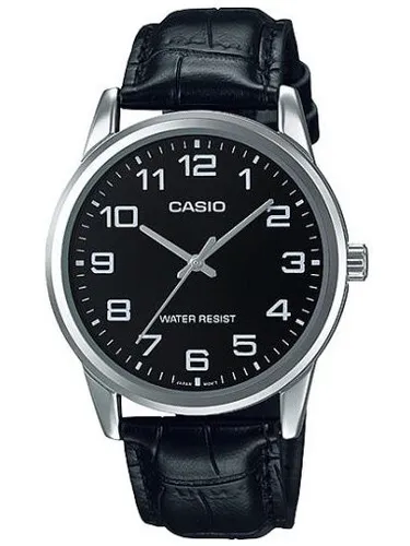 Casio Collection MTP-V001L-1BUDF Herrenuhr - Elegante schwarze Armbanduhr - Herrenuhr aus rostfreiem Stahl mit Quarzwerk, elegantes Design und wasserdicht bis 3 ATM. Ideal für modebewusste Männer!