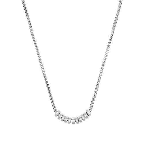 s.Oliver Edelstahl Kette mit Anhänger für Herren - Moderne 50+5 cm lange Veneziakette aus hochwertigem Edelstahl, inkl. Geschenkbox – ideal für den täglichen Gebrauch oder besondere Anlässe.