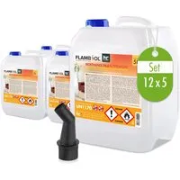 FLAMBIOL Bioethanol 5 L - Premium 96,6% für Kamine - Bioethanol 96,6% für gemütliche Kaminabende, geruchs- und rückstandsfrei mit ca. 15 Stunden Brenndauer. Ideal für Ethanol-Brenner und sicheres Anzünden.