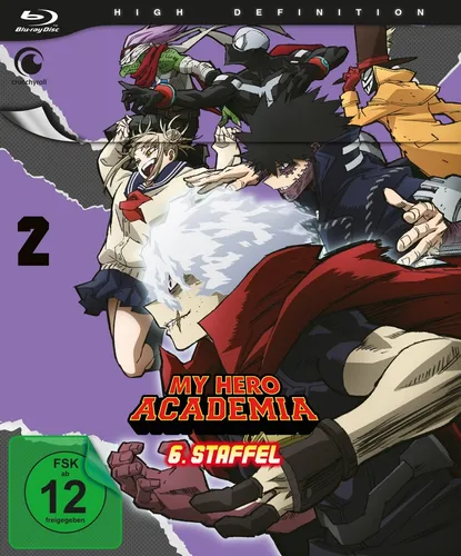 MY HERO ACADEMIA - STAFFEL 6 - VOL. 2 Blu-ray - Anime-Serie auf Blu-ray, enthält Episoden 8-13, mit deutschen und japanischen Tonspuren sowie Untertiteln, ideal für Fans der Reihe und Sammler.