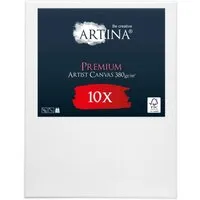 Artina Premium Keilrahmen 30x40cm - 10er Set - Hochwertige 380 g/m² Leinwände auf stabilen Keilrahmen, ideal für kreative Projekte. Die feinstrukturierte Oberfläche sorgt für optimale Farbaufnahme und langlebige Ergebnisse.