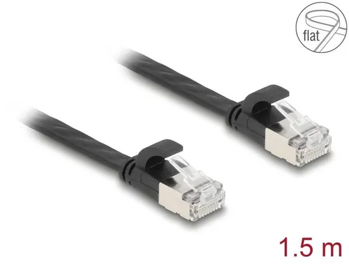DeLOCK 81164, 1,5 m, Cat6a, U/FTP (STP), RJ-45, RJ-45, Schwarz