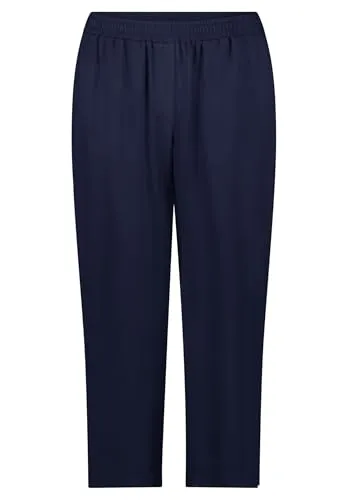 Betty Barclay Damen Schlupfhose mit Eingrifftaschen 40, dunkelblau - Damen-Hosen in Relaxed Fit, ideal für höchsten Komfort. Die High Waist betont die Taille und sorgt für einen modernen Look. Praktische französische Taschen und elastischer Bund machen sie zum perfekten Alltagsbegleiter.