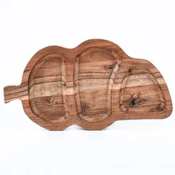 Akazienholz Blatt Serviertablett Nussschale Leaf 35x15 cm