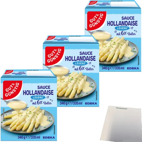 Gut&Günstig Sauce Hollandaise Legere mit 6% Butter 3er Pack 3x335ml Packung usy