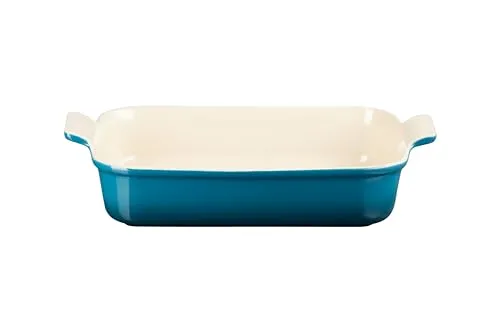 Le Creuset Rechteckige Auflaufform Tradition, 32 cm - Deep Teal - Hochwertige Auflaufform aus glasiertem Steinzeug, ideal für Gratins und Pasteten. Gefriersicher und spülmaschinengeeignet, perfektes Geschenk für Kochliebhaber.