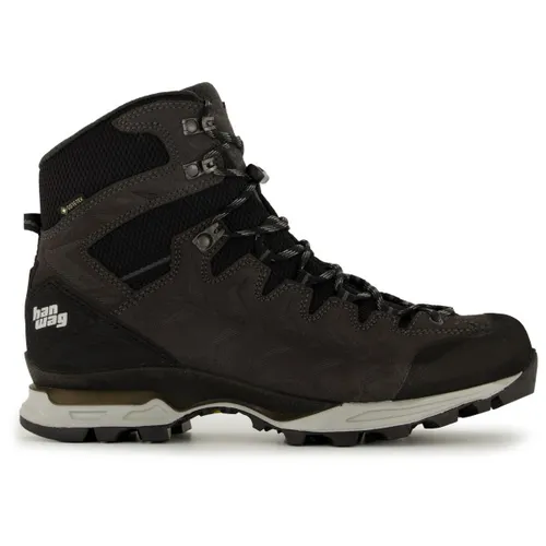 Hanwag Makra Trek GTX Asphalt/Light Grey - Komfortabler Trekking-Schuh für Herren - Wanderschuhe mit wasserdichter GORE-TEX Membran und leichter Vibram Integral Light Sohle, ideal für herausfordernde Bergtouren im Alpenraum.