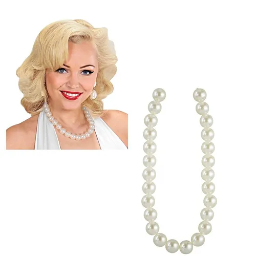 KARNEVAL FASCHING KOSTÜM ZUBEHÖR HALSKETTE KETTE KUNST - PERLEN 21 CM NEU OVP