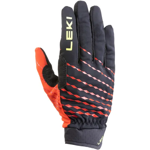 LEKI Ultra Trail Breeze black-red-neonyellow 8.0 - Laufhandschuhe für Speed Hiking, wasserresistent mit optimaler Belüftung und mf touch für die Bedienung von Touchgeräten ohne Ausziehen.