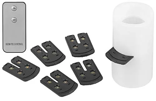 Lunartec LED Projektionskerze: LED-Projektions-Kerze, 24 weihnachtliche Motive, Fernbedienung, 15 cm (Projektorkerze, Weihnachts Projektor, Flammenlose Kerzen)