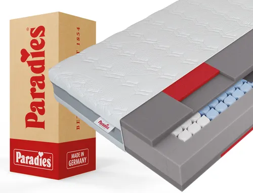 Paradies Prolife Supreme Taschenfederkernmatratze 90x200 cm - Die Paradies Prolife Supreme Matratze bietet ergonomische Unterstützung mit 7 Zonen und punktelastischem Taschenfederkern. Ideal für einen erholsamen Schlaf und bestens geeignet für Allergiker.