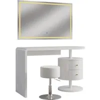 Vicco Schminktisch Lara mit LED-Spiegel und Hocker von Vicco