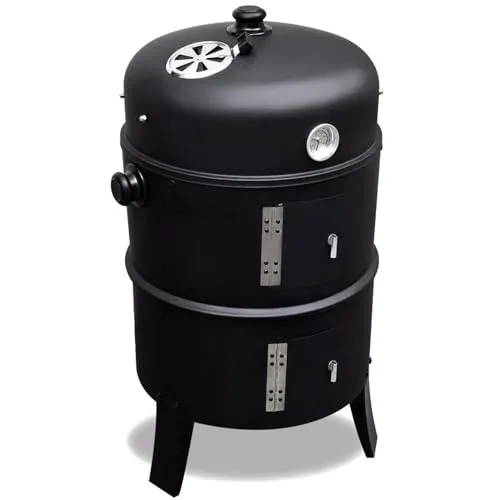 ITA Räuchergrill 3in1 Multifunktional - Grillen, Räuchern, Garen - Vielseitiger Grill für jede Gelegenheit: Grillen, Räuchern und Garen in einem. Mit integrierten Thermometer und Luftschieber für perfekte Ergebnisse. Hochwertige Materialien und einfacher Transport machen ihn zum idealen Outdoor-Begleiter.