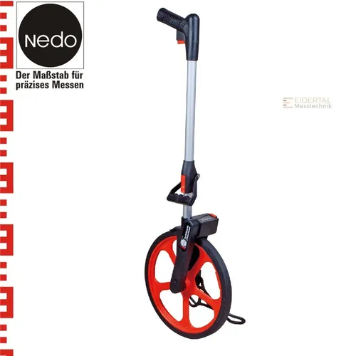 Nedo Leicht-Messrad Econo Deluxe mit Bremse orange - Messrad für präzise und einfache Messungen, ausgestattet mit einer praktischen Bremse für exakte Haltepunkte und optimal für Bau- und Vermessungsarbeiten.