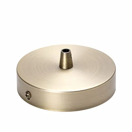 Baldachin Abdeckung (Ø 100 mm), Höhe 24 mm, Deckenbaldachin für Hängeleuchte, Lampenbaldachin inkl. Klemmnippel aus Metall, Bronze