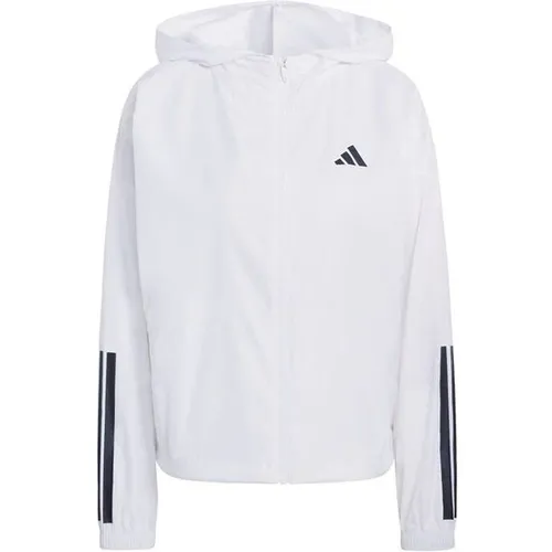 adidas Performance Windbreaker HYPERGLAM 3-STREIFEN WINDBREAKER (1-St) weiß L (44) - Stylischer Windbreaker aus recyceltem Polyester für Gymnastik & Training. Der leichte Stoff sorgt für hohen Tragekomfort und optimale Bewegungsfreiheit.