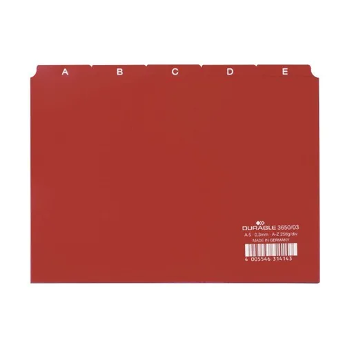 Durable Leitregister, A5, rot, A-Z in rot von DURABLE