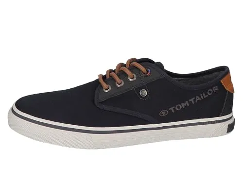 TOM TAILOR Herren Sneaker 5381003 in Navy, Größe 43 EU - Herren-Sneaker aus leichtem Canvas mit schmaler Passform, ideal für lässige Outfits und den Alltag.