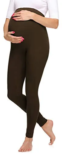 Merry Style Damen Lange Umstandsleggings aus Viskose MS10-297 (Braun, XL)