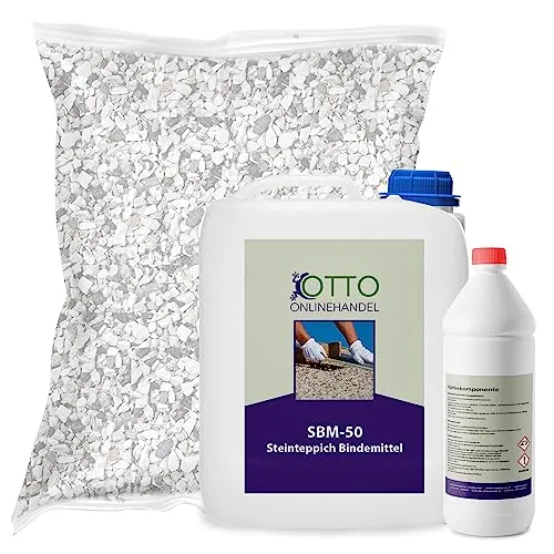 2-2,5m² -25 kg Steinteppich/Rosa Corallo 2-4mm, inkl. 1,2kg Epoxidharz-Bindemittel (Rosa Corallo)