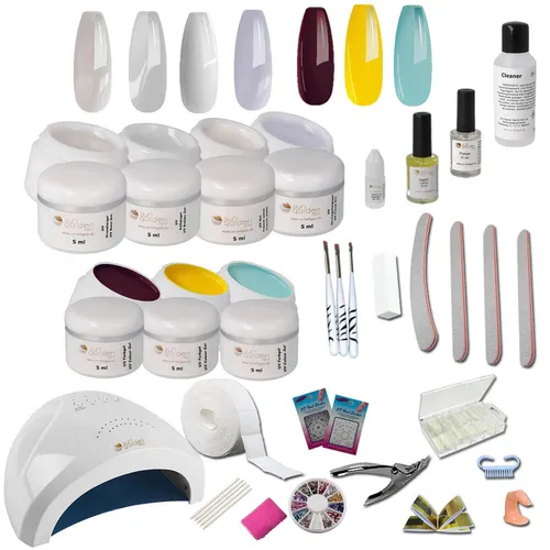 Starterset Nail-Queensland - UV Gel Set für Einsteiger - Hochwertiges UV Gel Starterset mit LED/UV Gerät, ideal für Einsteiger. Enthält alles für glänzende Ergebnisse und kommt mit ausführlicher Anleitung. Perfekt für den privaten oder professionellen Einsatz.