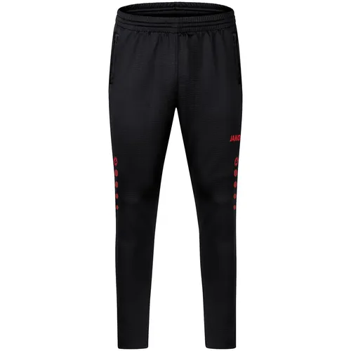 JAKO Trainingshose Pant Challenge - Atmungsaktive Kinderhose in Schwarz/Rot - Trainingshose Challenge für Kinder - Hochwertiger Double-Stretch-Knit für optimalen Tragekomfort und Atmungsaktivität. Elastischer Bund mit Kordelzug und praktische Seitentaschen.