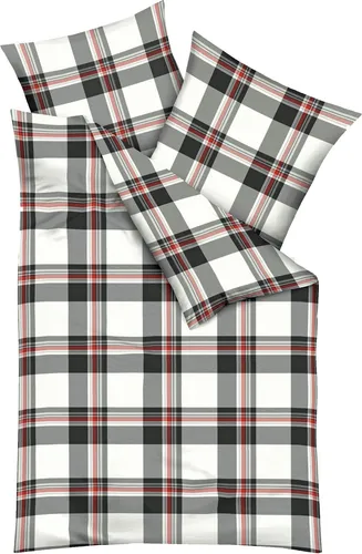 Kaeppel Fein Biber Bettwäsche 2 TLG. 135x200cm Cottage Anthrazit - Bettwäsche-Set aus 100% Baumwolle, wärmend und atmungsaktiv für hohen Schlafkomfort. Öko-Tex-Standard 100 zertifiziert, langlebig und pflegeleicht.