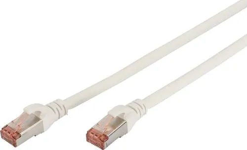 Digitus DK-1644-030/WH RJ45 Netzwerkkabel, Patchkabel CAT 6 S/FTP 3.00m Weiß Flammwidrig, Folienschirm, Geflechtschirm, Geschirmt