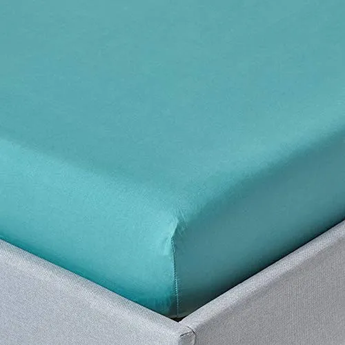 Homescapes Spannbettlaken extra hoch seegrün aus ägyptischer Baumwolle 90 x 190 cm - Luxuriöses Spannbettlaken in Seegrün, extra hoch für Matratzen bis 46 cm. Hergestellt aus 100% ägyptischer Baumwolle, atmungsaktiv und langlebig – ideal für höchsten Schlafkomfort.