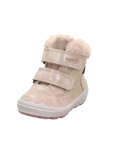 Superfit Groovy 2.0 Winterstiefel für Kinder - Beige Stiefeletten in Weite M IV, ideal für Outdoor-Abenteuer, warm gefüttert mit Wolle und praktischen Klettverschluss.