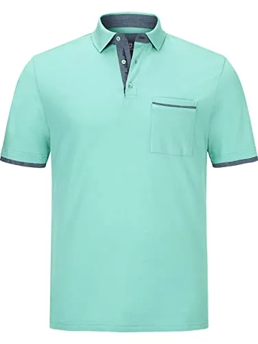 Jan Vanderstorm Herren Poloshirt Melker türkis, L - 52/54 - Poloshirt für Herren aus 100% Baumwolle, ideal für aktive Tage. Bequeme Passform mit Seitenschlitzen, erhältlich in Übergrößen. Perfekt für lässige und elegante Looks.