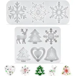 Silikonform Weihnachten Schneeflocke & Elch Glocke - DIY Fondant - Backformen für kreative Weihnachtsleckereien, ideal für Fondant, Schokolade und Gelee. Perfekt für festliche Anlässe!