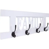 MCW Wandgarderobe C60 Family im Shabby-Look Weiß - Praktische Wandgarderobe mit 4 Doppelhaken im charmanten Shabby-Look. Ideal zur stilvollen Aufbewahrung von Kleidung und Accessoires – perfekt für Flur und Schlafzimmer.
