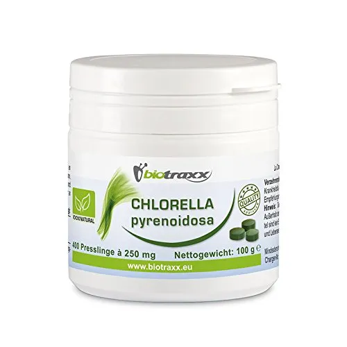 Biotraxx Chlorella pyrenoidosa 100g - 400 Tabletten, je 250 mg
