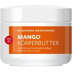 Hildegard Braukmann Mango Körperbutter Limited Edition 200 ml - Körperpflege mit reichhaltiger Feuchtigkeitspflege, die die Haut samtweich macht. Enthält Mango-Extrakte und Hyaluronsäure für intensive Hydratation. Vegan und fruchtig-exotisch!