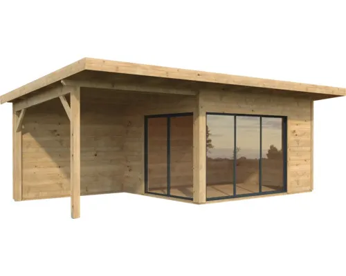Gartenhaus Palmako Andrea 11,2+7,9 m² Schiebetür Sicherheitsglas inkl. Fußboden