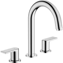 hansgrohe Vernis Shape 3-Loch-Waschtisch-Armatur 71563000 - Waschtischarmatur mit Zugstangen-Ablaufgarnitur, EcoSmart-Technologie für wassersparenden Betrieb und komfortable 150 mm ComfortZone.