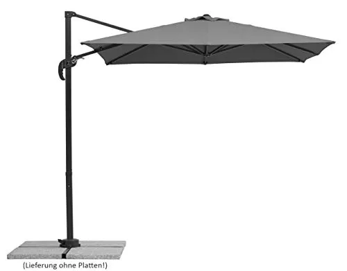Schneider Sonnenschirm Rhodos Junior, anthrazit, 230 x 230 cm - Sonnenschirm aus 100% Polyester, wasserabweisend und UV-Schutz 50+, drehbar um 360° für optimale Schattenplatzierung. Ideal für Garten oder Terrasse.