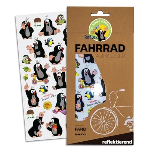 Farbviereck Der kleine Maulwurf Aufkleber reflektierend wetterfest für Fahrrad