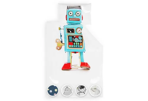 sleepwise Kinderbettwäsche 135x200 | Robot Design - Bettwaren-Set für Kinder, ÖKO-Tex zertifiziert, extraweiche Mikrofaser für höchsten Schlafkomfort und pflegeleichtes Design.