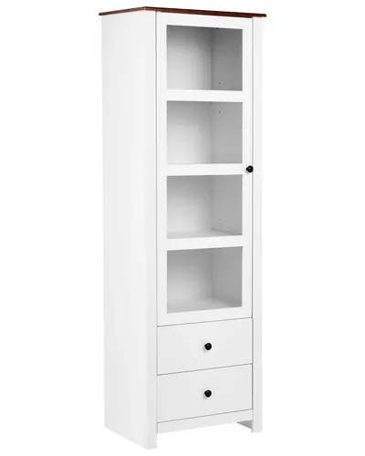 Vitrine mit Glastür MDF weiß 60 cm im Landhausstil