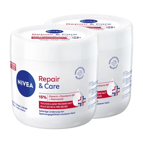 NIVEA Repair & Care Creme 2 x 400 ml 72h Feuchtigkeit