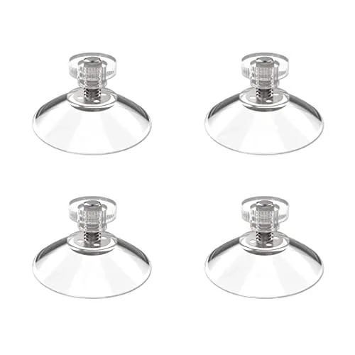 SIOPPKIK 4 x Saugnapf/Saugnäpfe mit Gewinde und Rändelmutter Ø 40mm - M4 Vielseitig einsetzbare Saugknöpfe Extra Stark für den Einsatz in Bad, Küche oder Auto