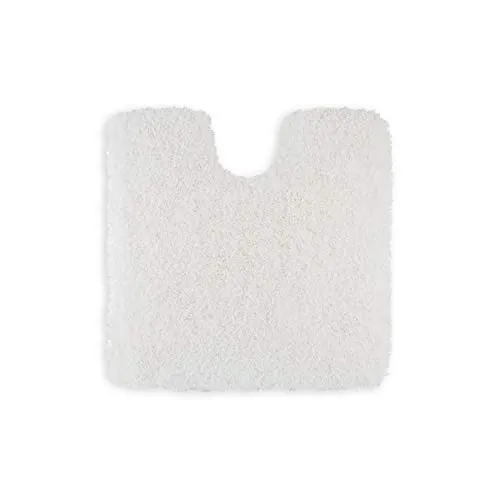 WohnDirect Premium Hochflor Badezimmerteppich Weiß • Rutschfester & Extra Flauschiger Badvorleger • Badteppich, Badematte 45 x 45 cm MIT Ausschnitt